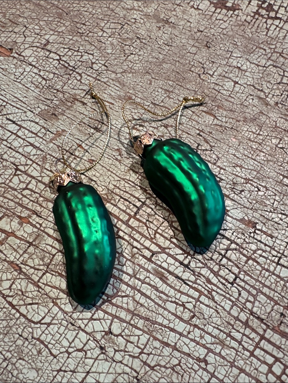 Seasons of Cannon Falls Glass Pickle Ornaments Set of 2 Christmas Pickles - Picture 2 of 5